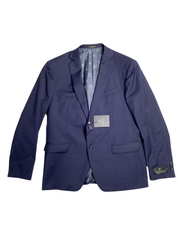 John Varvatos Mens Bleeker Slim Fit Suit 46R / 38W Navy Blue Plaid Wool