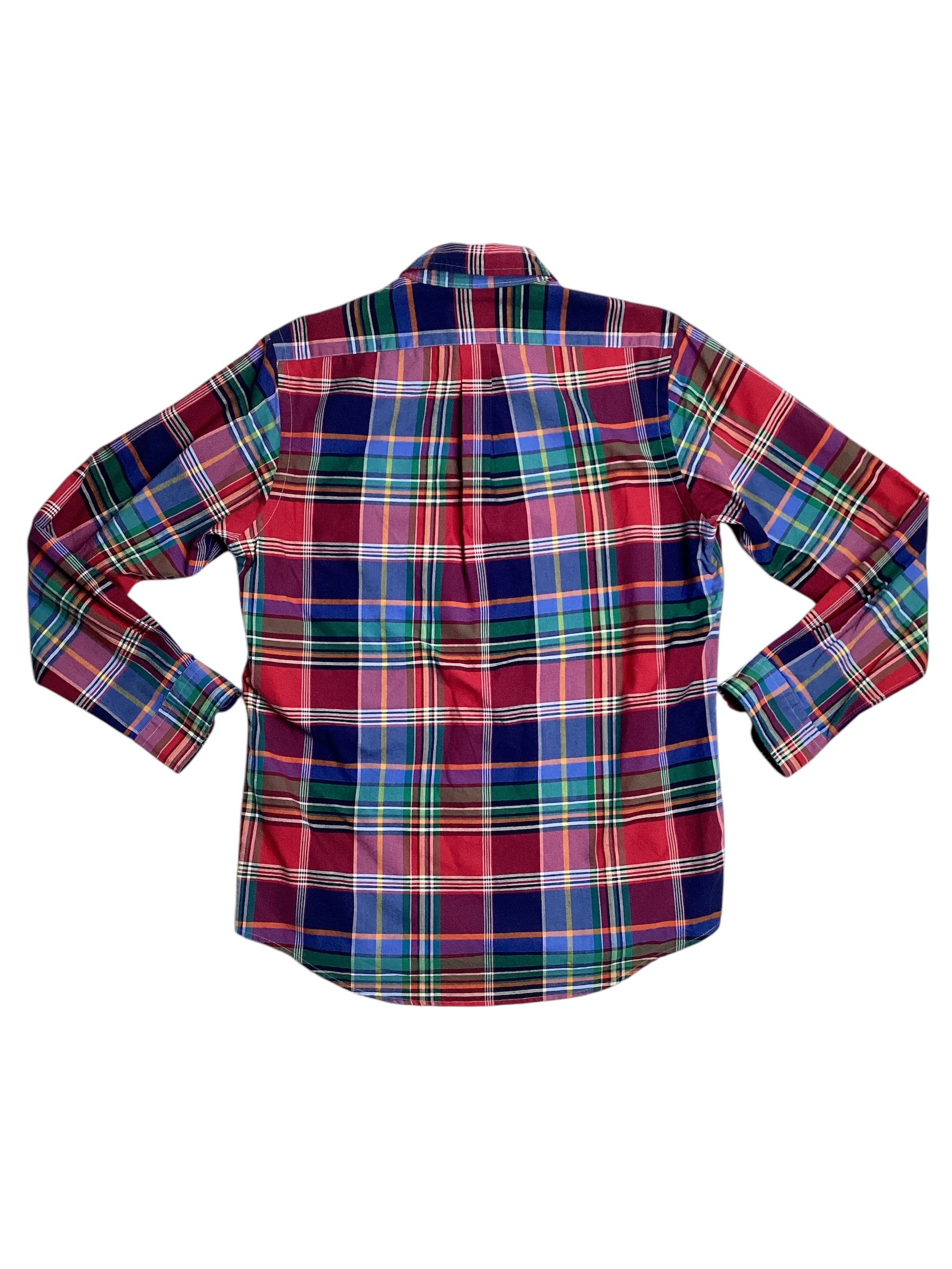 Polo Ralph Lauren Mens Classic Fit Button Down Shirt Medium Red Blue Plaid