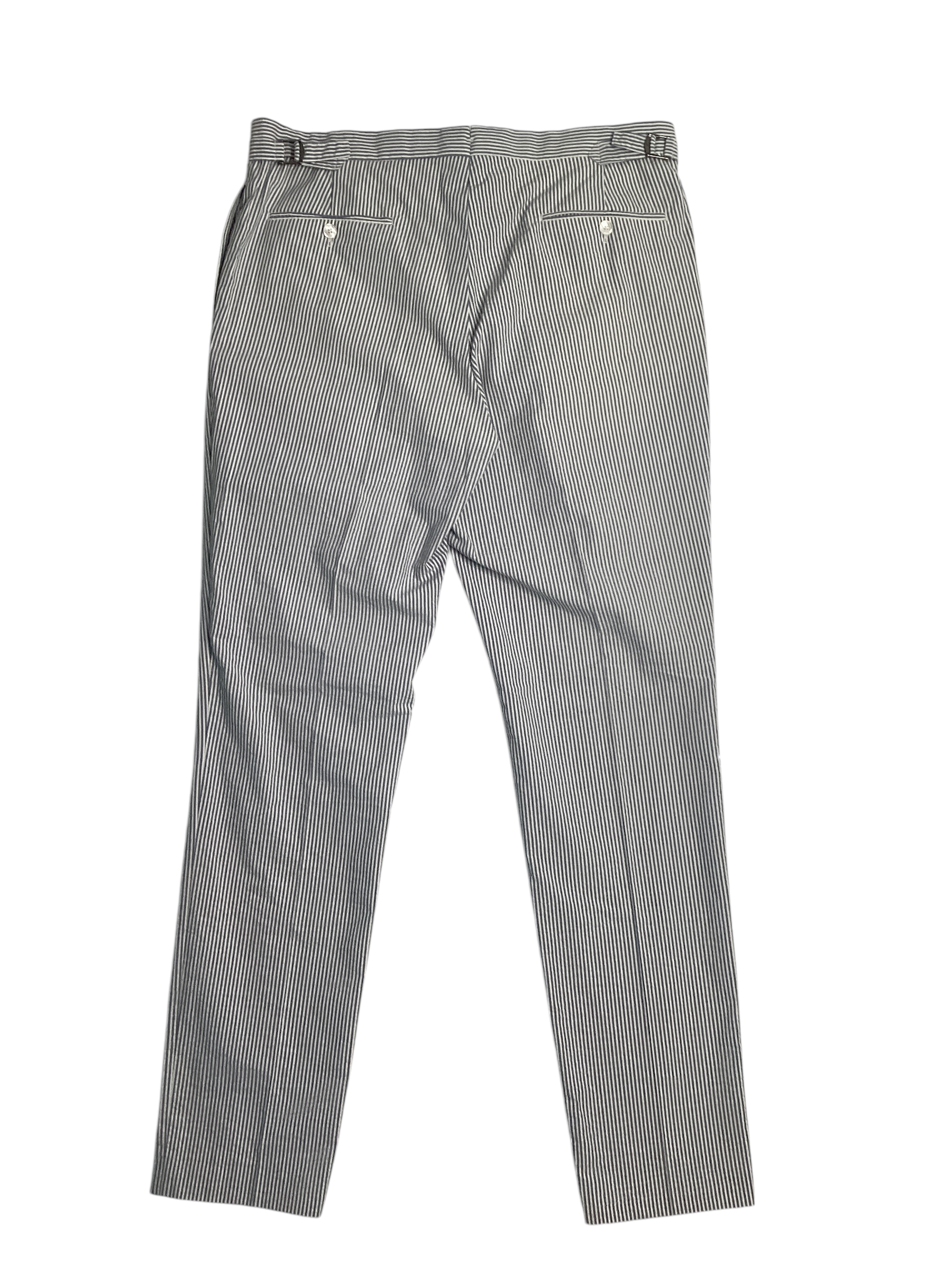Polo Ralph Lauren Mens Pleated Classic Fit Seersucker Pants 38 x 34 Blue White