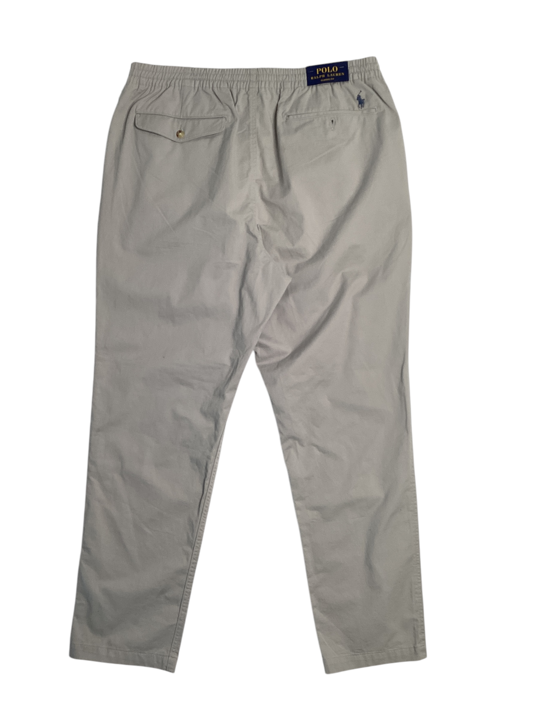 Polo Ralph Lauren Mens Regular Fit Elastic Waist Khaki Pants XXL Grey Khakis