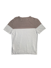 Perry Ellis Mens Short Sleeve T Shirt Brown White Medium