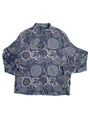 Perry Ellis Mens Blue Linen Button Down Shirt XXLarge