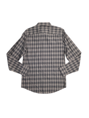 Perry Ellis Men's Pixel Plaid Striped Button Down Shirt Abbey Ston Beige Large