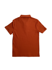 Perry Ellis Mens Slim Fit Quarter Zip Polo Shirt Orange Medium