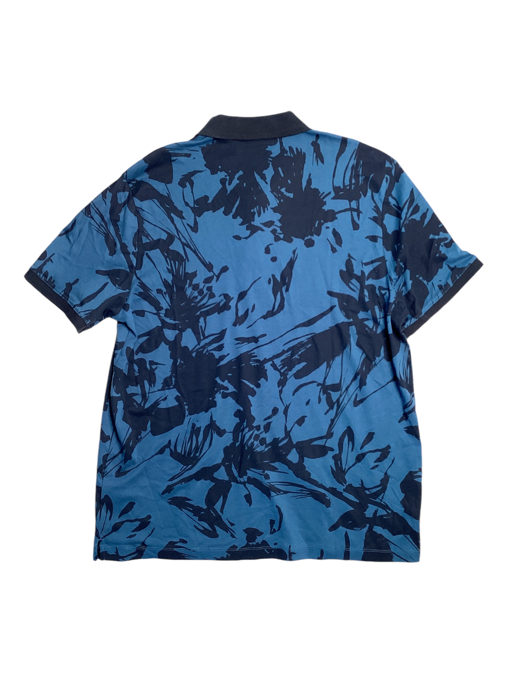 Perry Ellis Mens Abstract Print Short Sleeve Polo Shirt Dark Blue 2XL