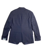 Perry Ellis Men's Slim Fit Stretch Plaid Sport Coat Blazer  Navy Blue Medium