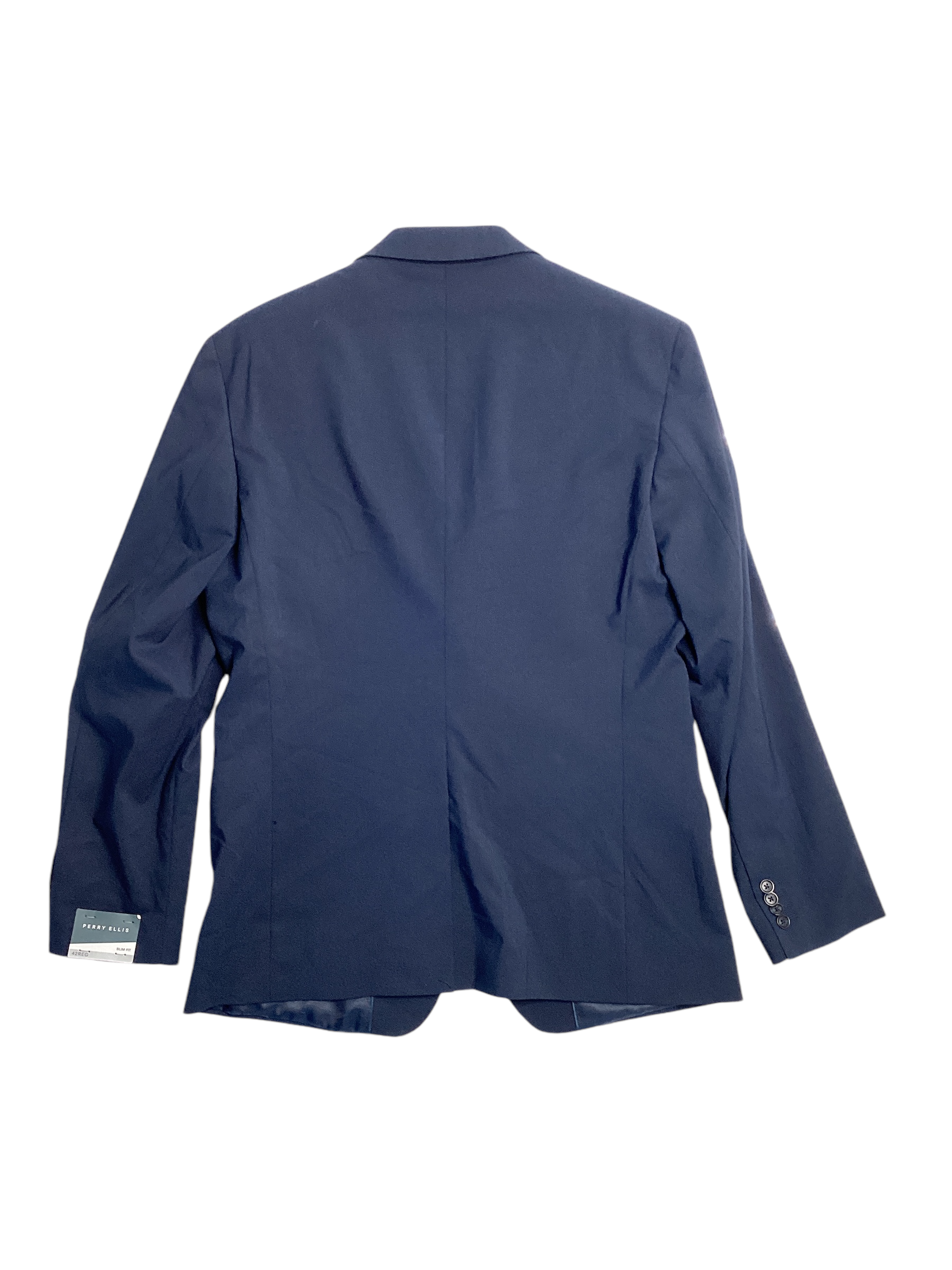 Perry Ellis Mens Slim Fit Suit Jacket Blazer Navy 42R