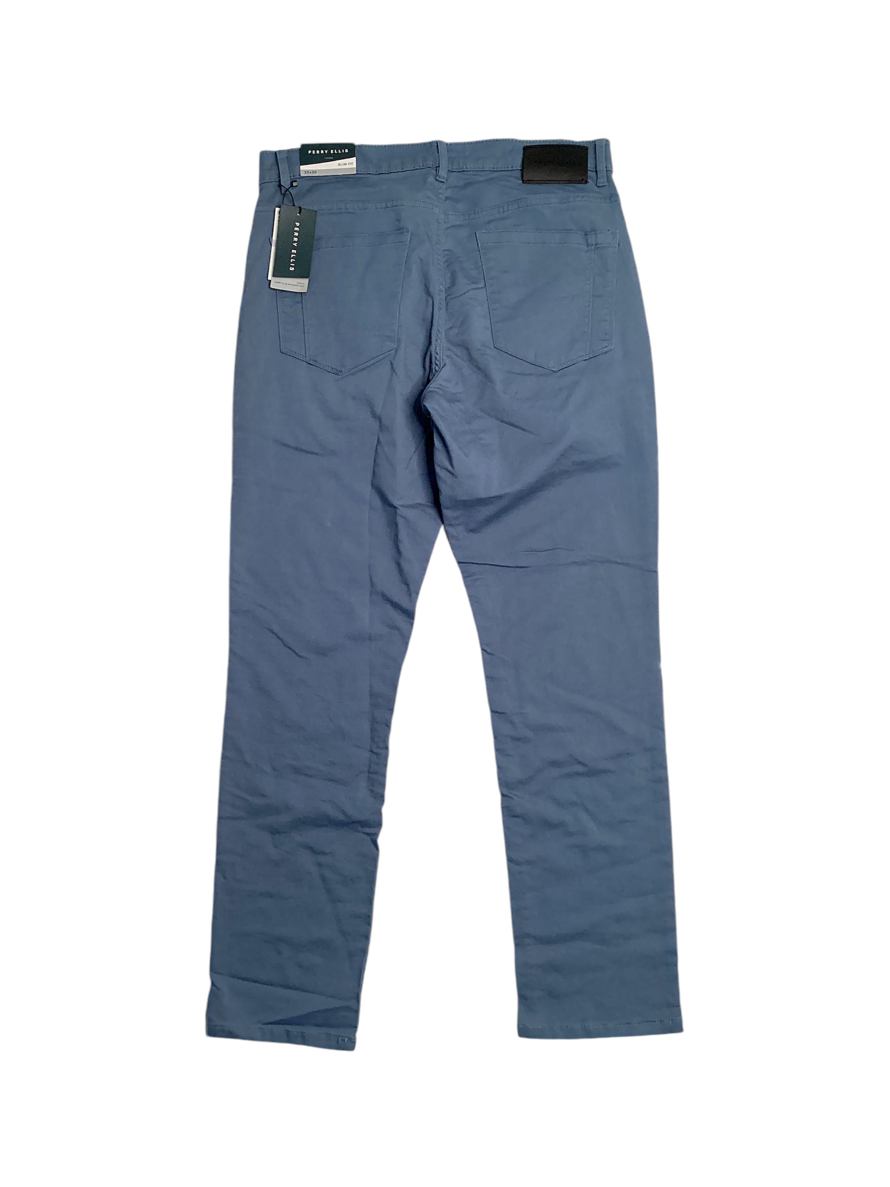Perry Ellis Men's Slim Fit Stretch Knit 5 Pocket Pants Copen Blue 34 x 30
