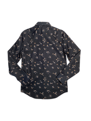 Perry Ellis Mens Ditsy Floral Print Button Down Shirt Black Small