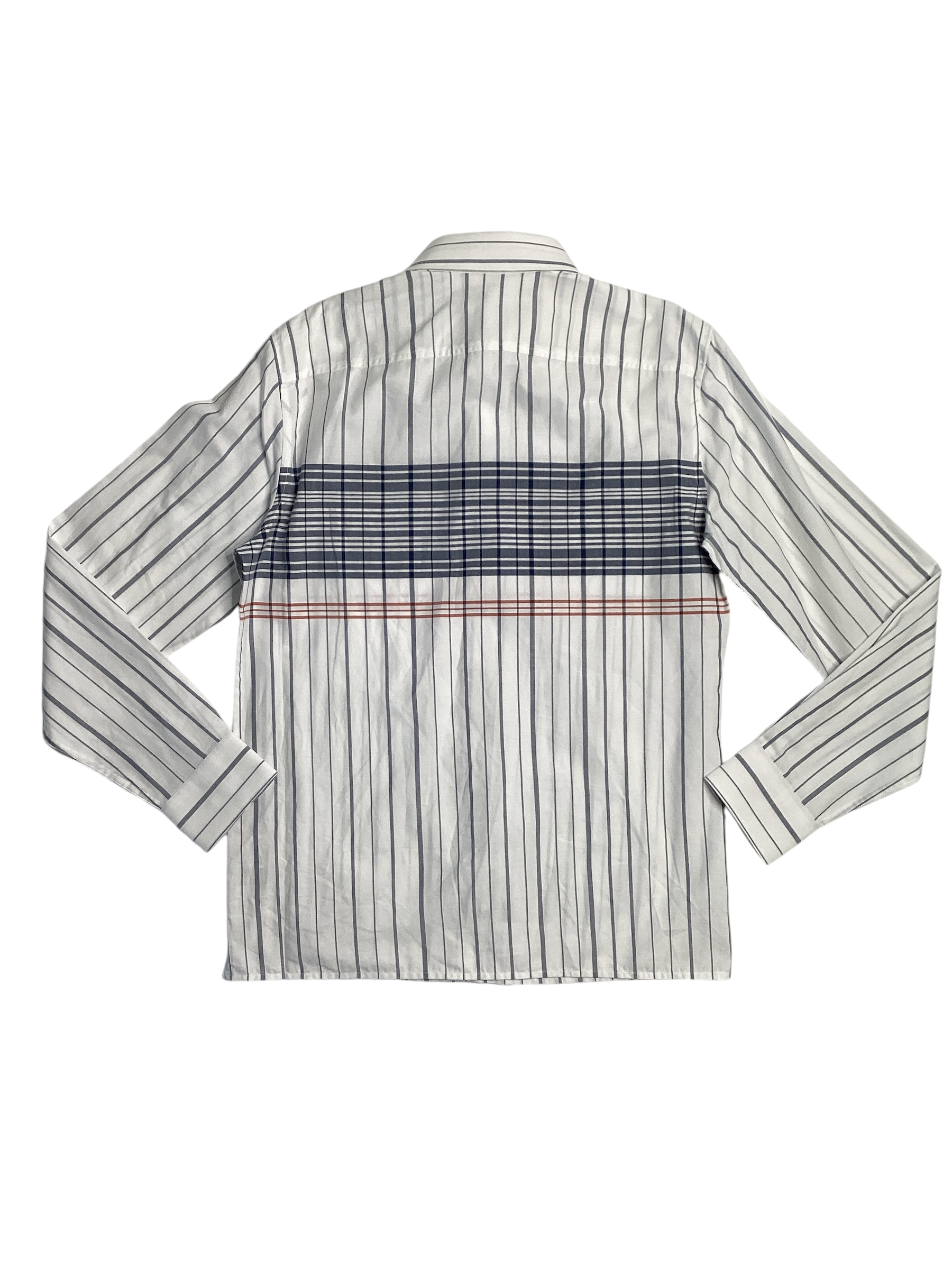 Perry Ellis Mens White Striped Button Down Shirt XL