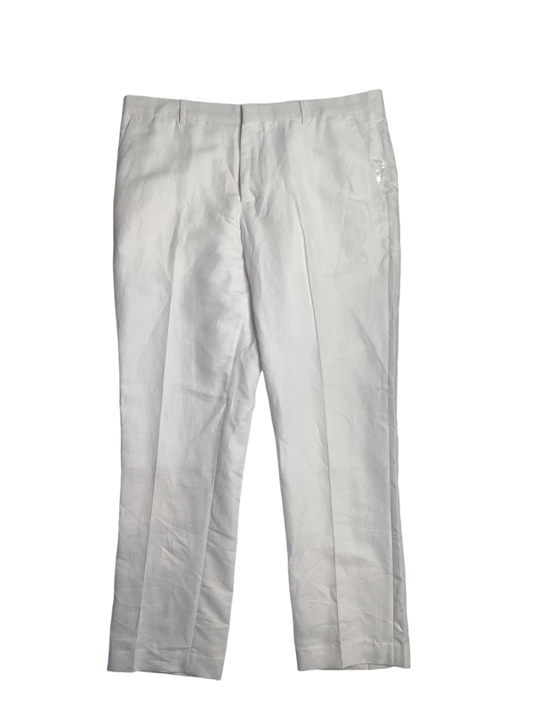 Perry Ellis Mens Linen Suit Dress Pants Bright White 38 x 32