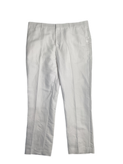 Perry Ellis Men's Linen Blend Solid Twill Dress Pants Bright White 33 x 32