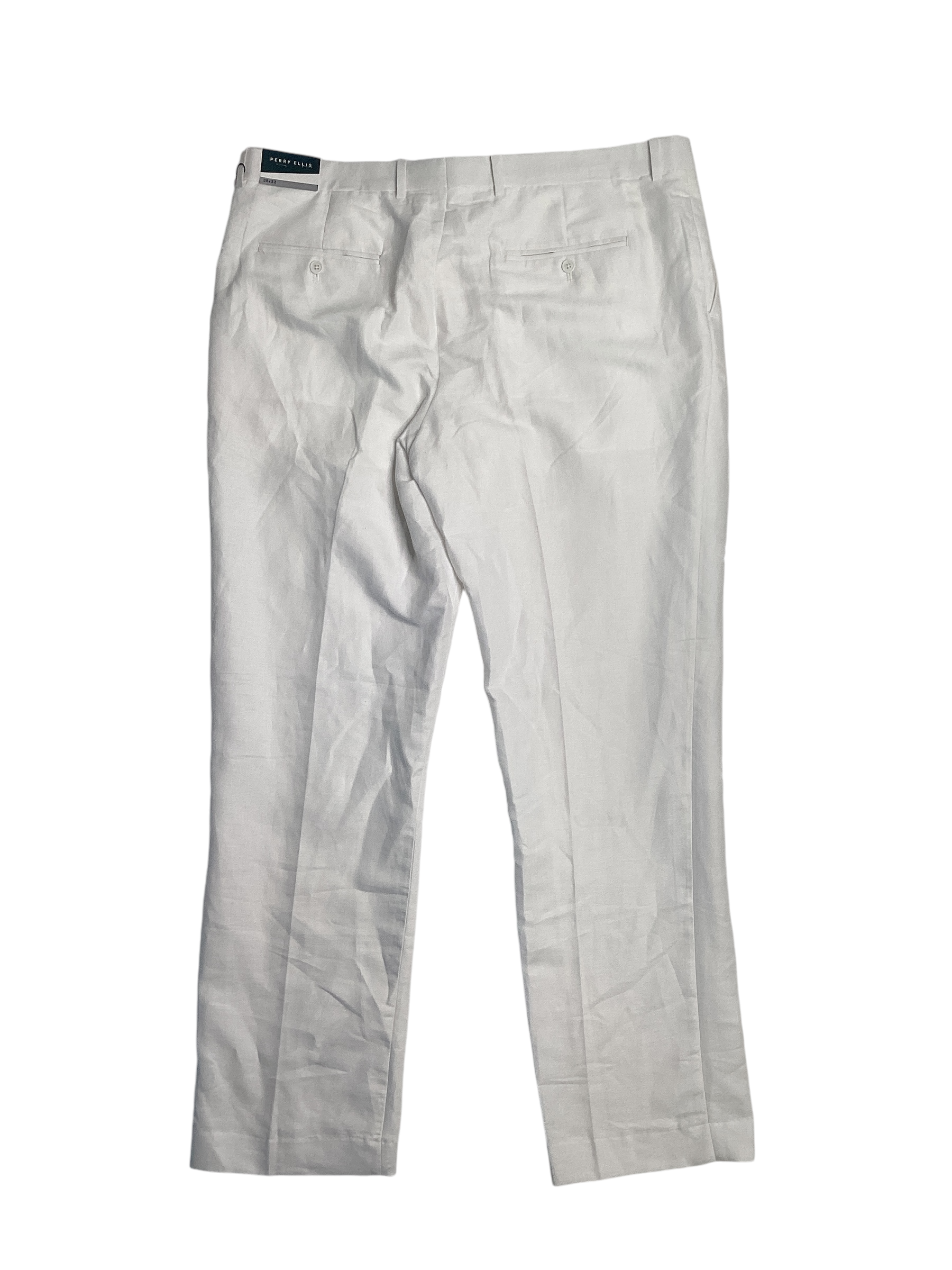 Perry Ellis Mens Classic fit Dress Pants 36 / 30 White Solid