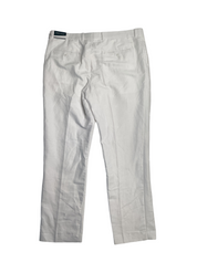 Perry Ellis Men's Linen Blend Solid Twill Dress Pants Bright White 33 x 32