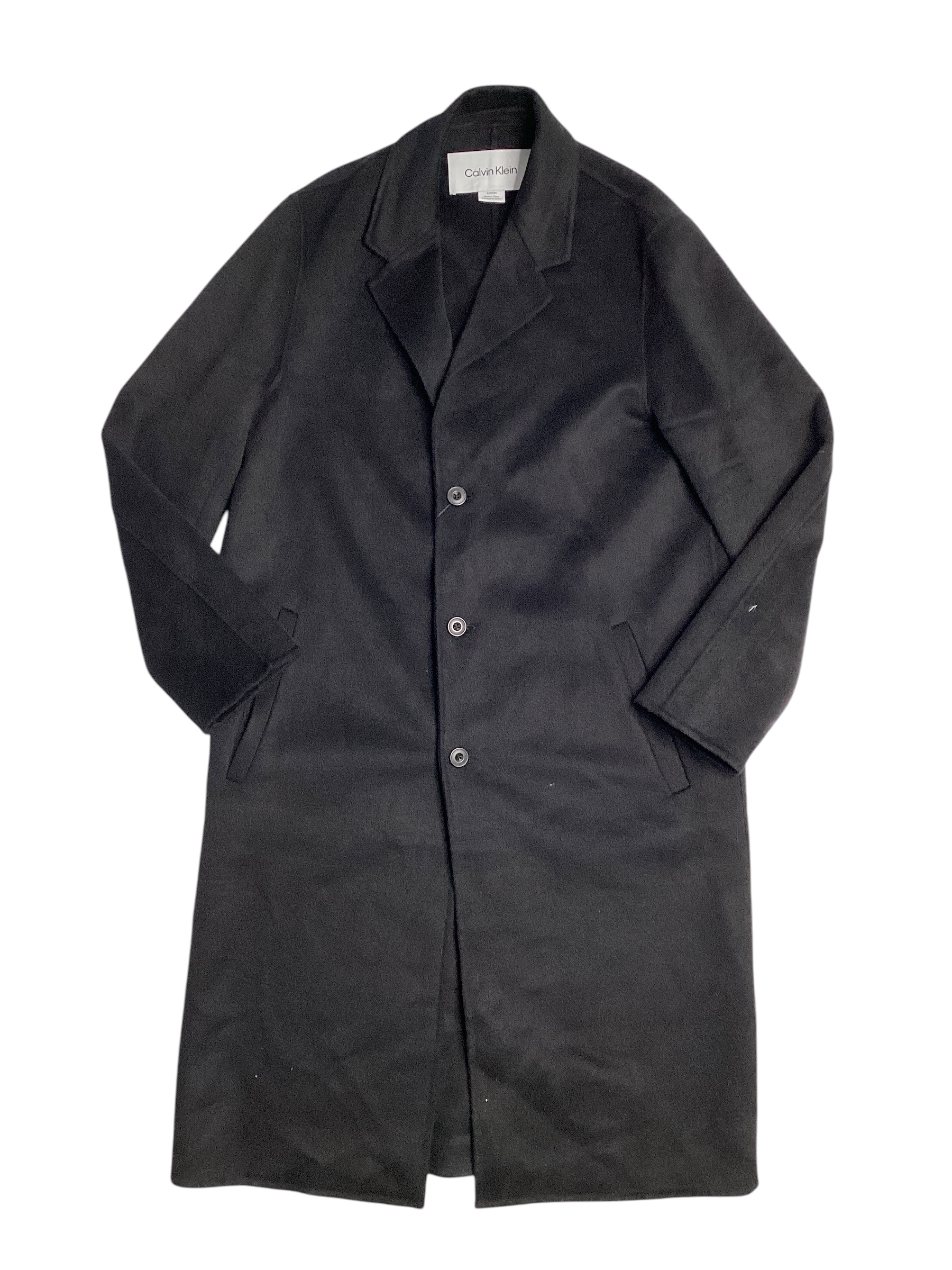 Calvin Klein Mens Regular Fit Wool Overcoat Coat XXL 2XL Black