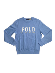Polo Ralph Lauren Mens Crewneck Logo Graphic Pullover Sweatshirt Blue XL