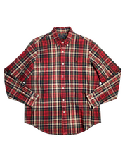Polo Ralph Lauren Men's Big & Tall Cotton Plaid Oxford Shirt Red Green 2XB