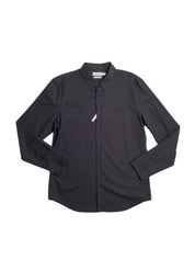 Calvin Klein Men's Slim Fit Chambray Button Down Shirt Forged Iron Grey Large