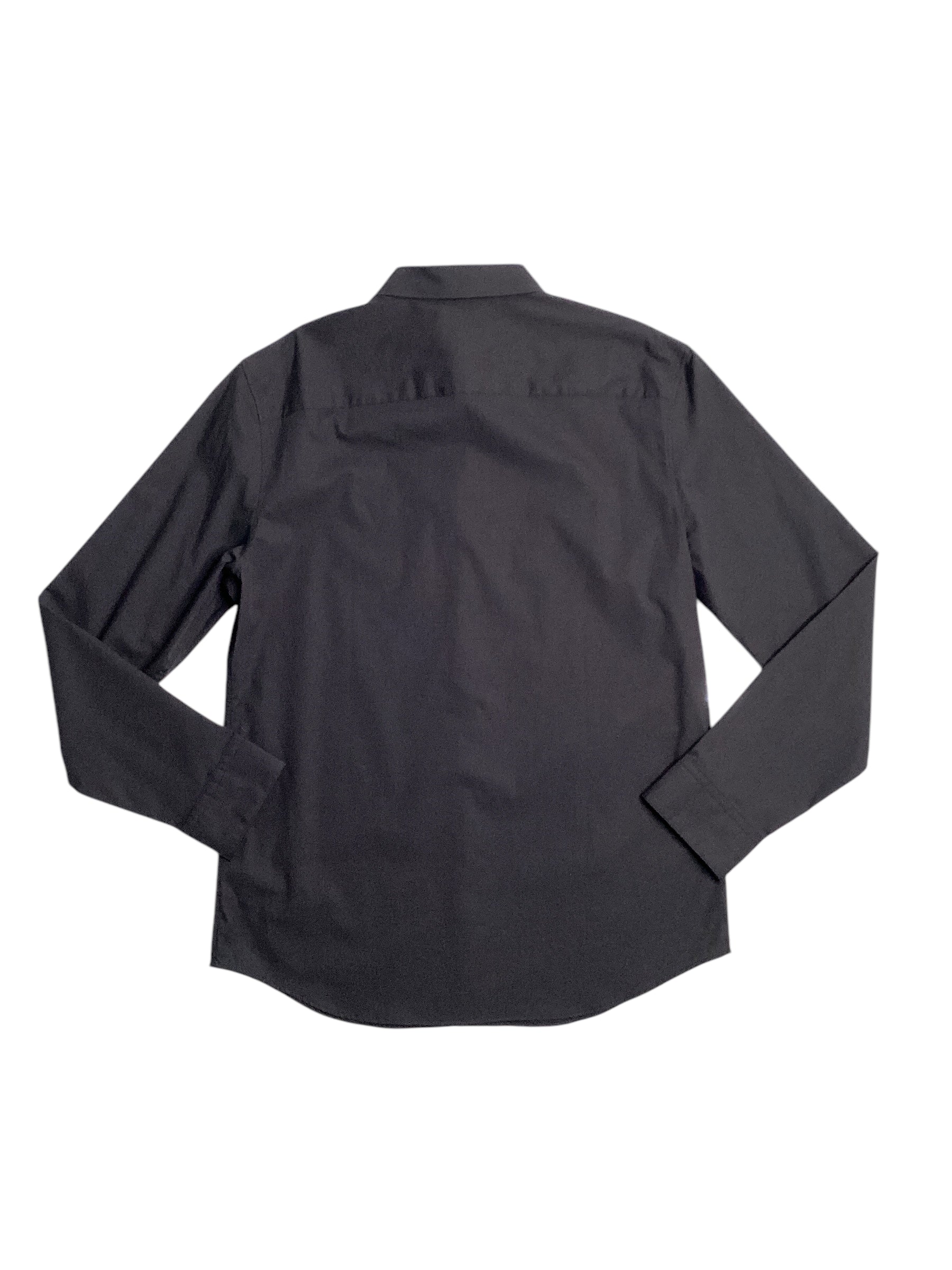 Calvin Klein Men's Slim Fit Chambray Button Down Shirt Forged Iron Grey Large