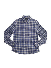 Lauren Ralph Lauren Mens Soft Stretch Button Dress Shirt Medium Blue Plaid