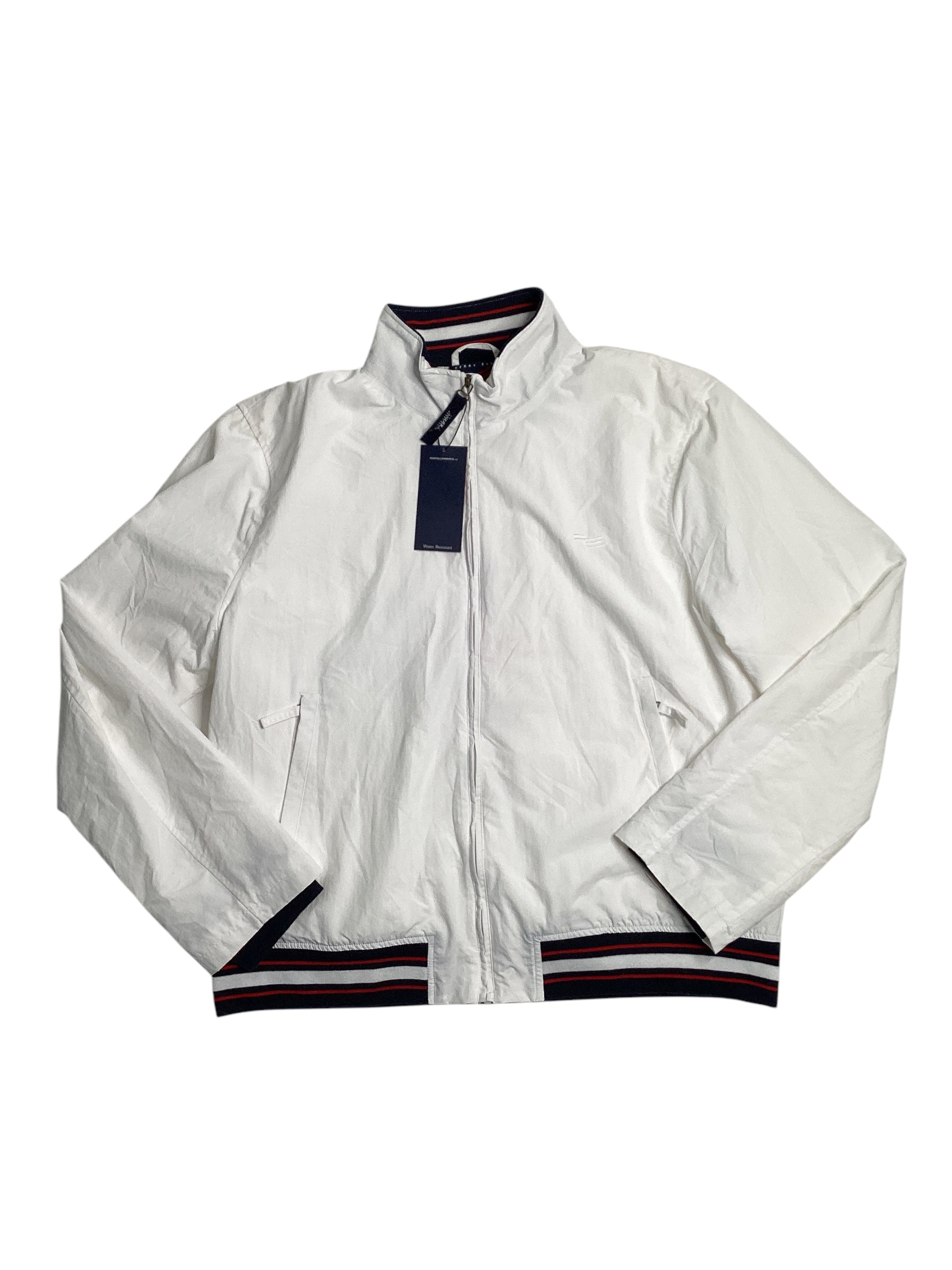 Perry Ellis America Men's Sailing Full Zip Jacket XXL 2XL White