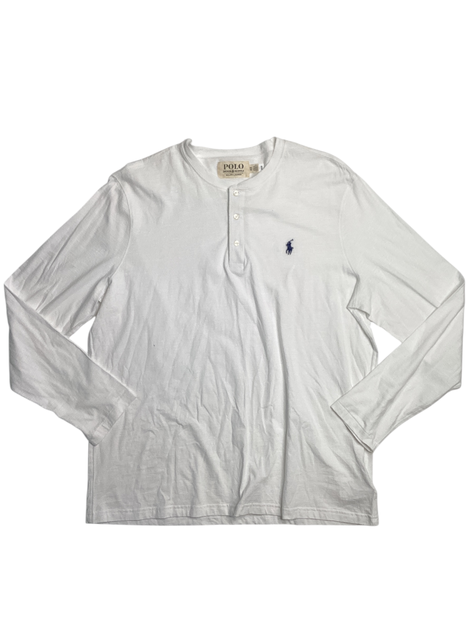 Polo Ralph Lauren Denim Supply Long Sleeve Henley Shirt XL White NO TAGS