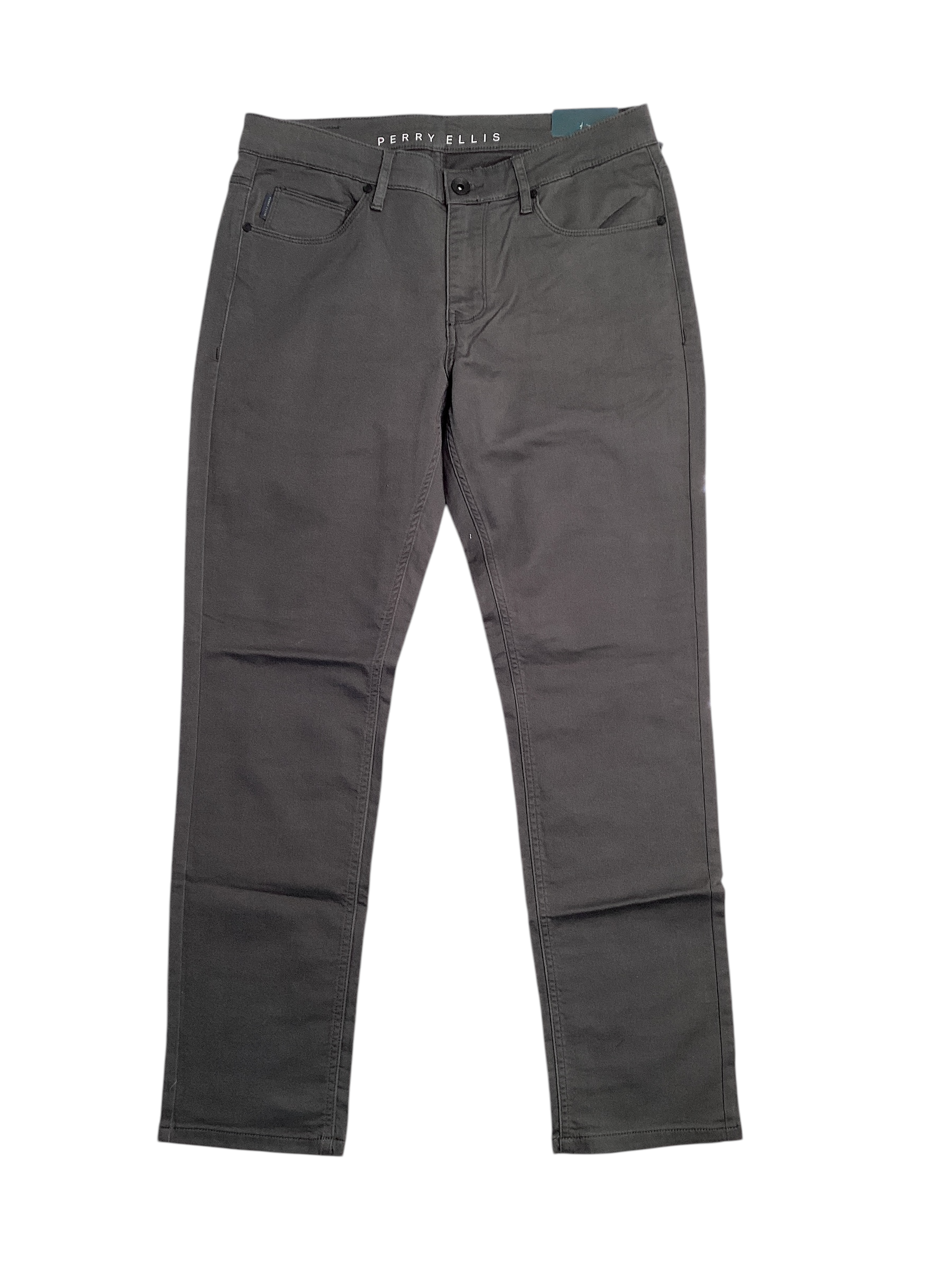 Perry Ellis Mens Five Pocket Dress Pants  Grey 30 x 30