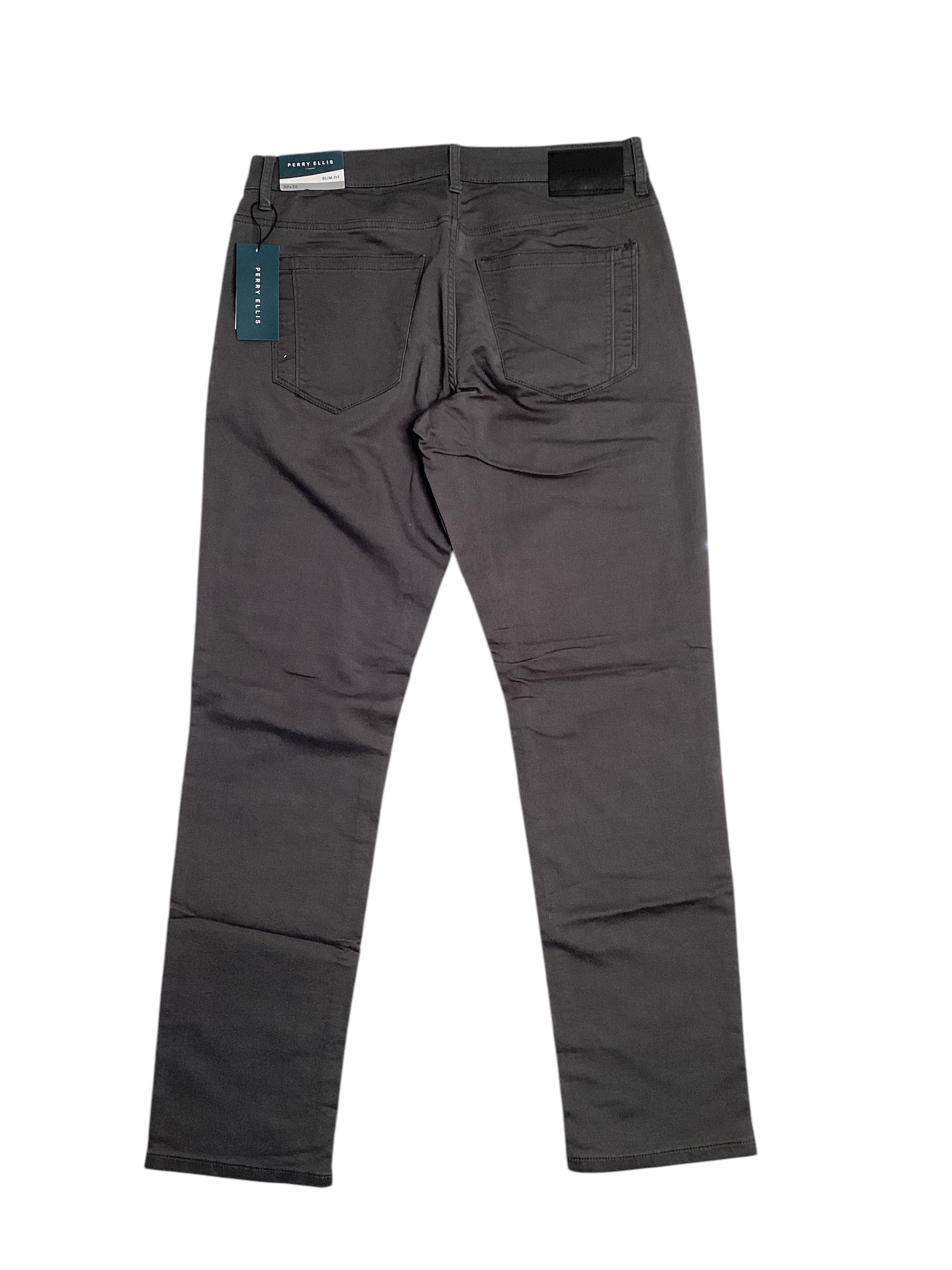 Perry Ellis Mens Five Pocket Dress Pants  Grey 36 x 32