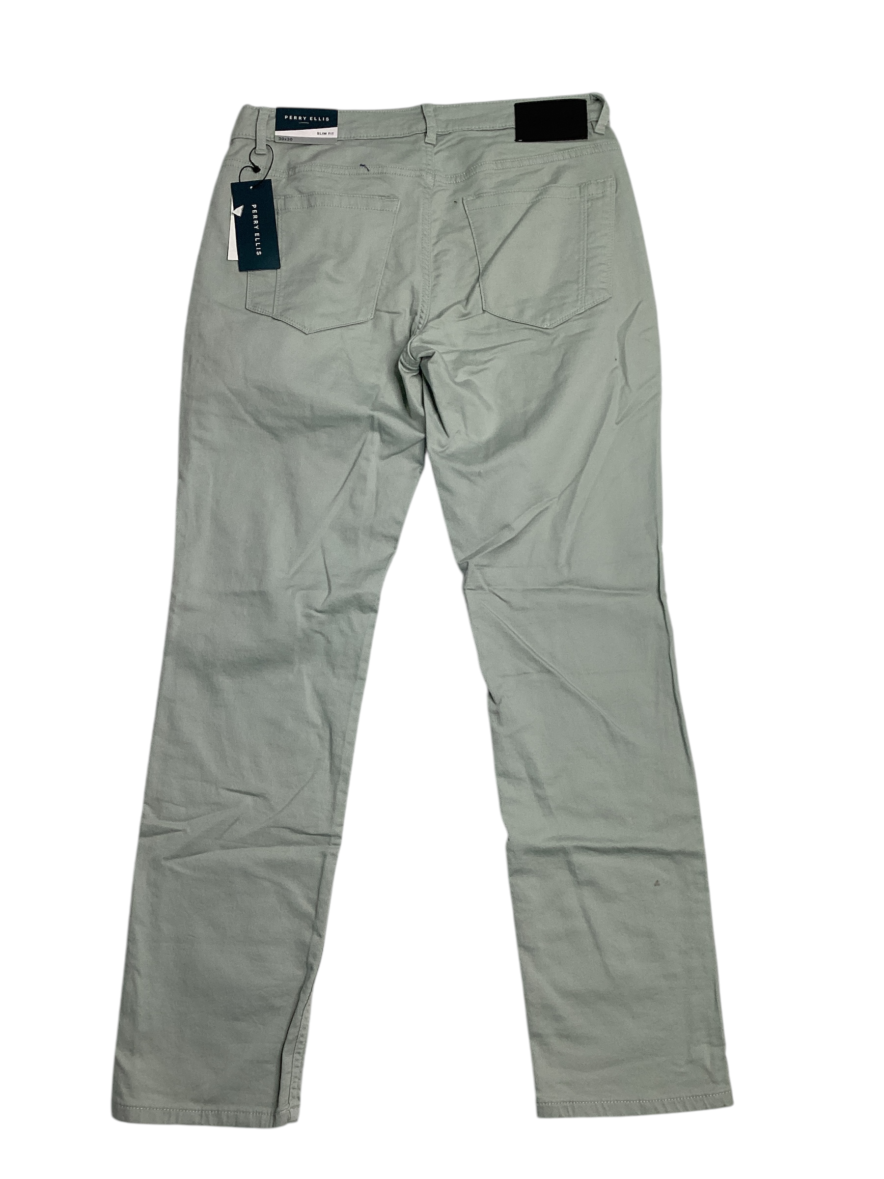 Perry Ellis Men's Slim Fit Knit Pants Aqua Grey 32 x 32
