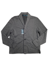 Perry Ellis Mens V Neck Button Down Knitted Cardigan Sweater Grey XL