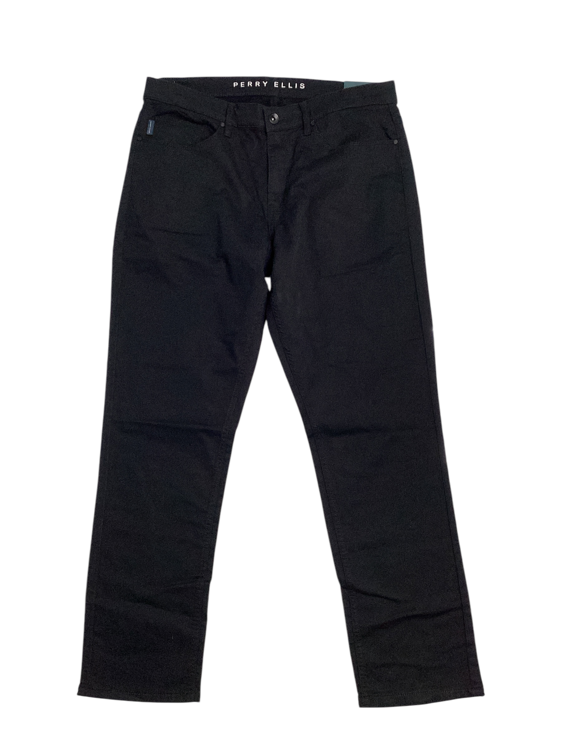 Perry Ellis Men's Slim Fit Stretch Knit 5 Pocket Pants Black 34 x 30