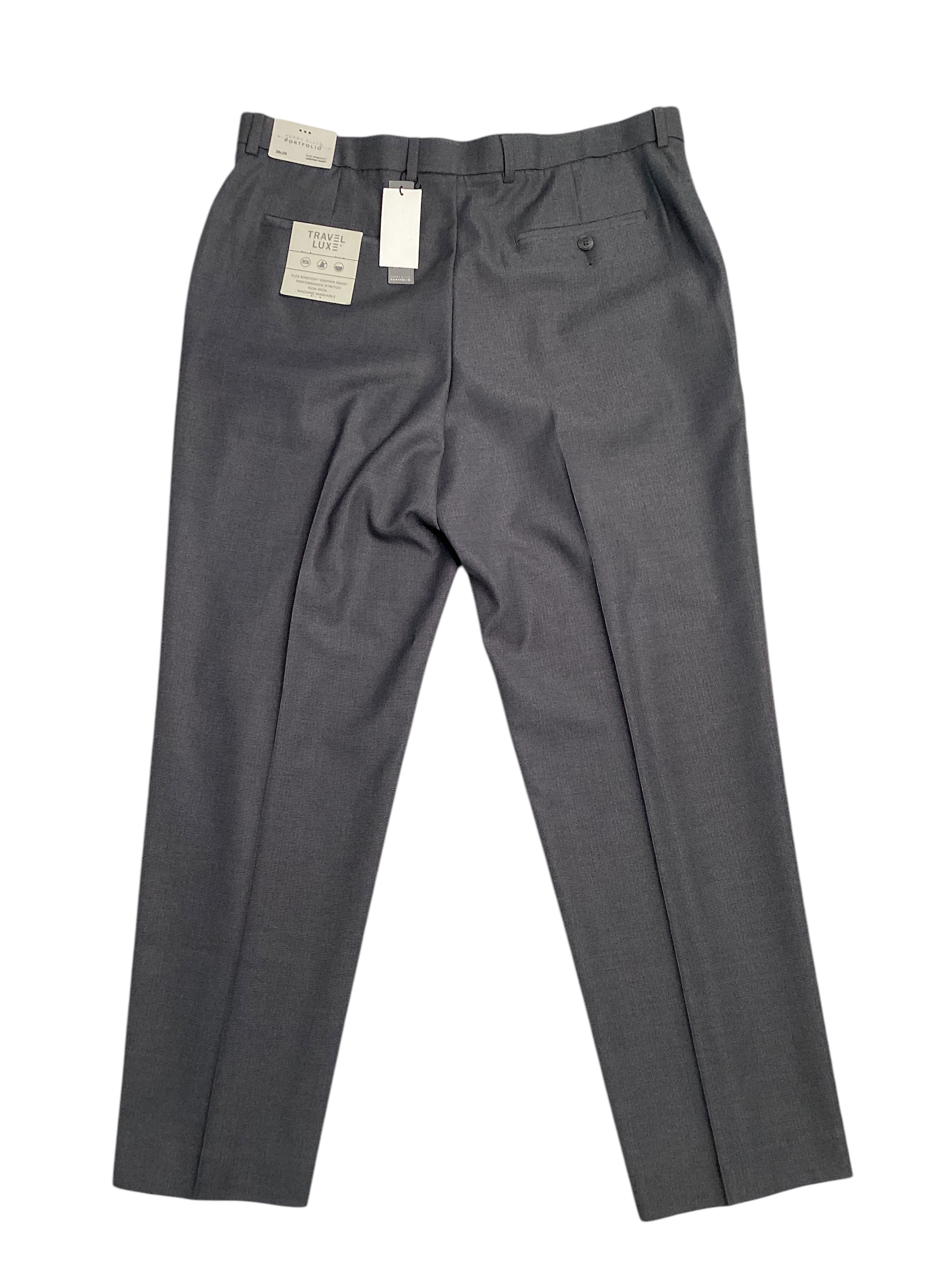 Perry Ellis Portfolio Men's Non Iron Dress Pants Brushed Nickel 36 x 29