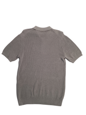 KARL LAGERFELD PARIS Men's Signature Logo Sweater Polo Shirt Large Grey