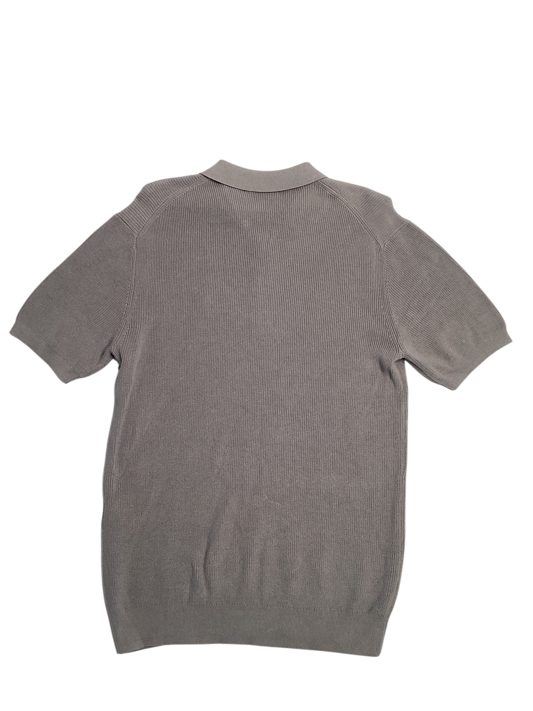 KARL LAGERFELD PARIS Men's Signature Logo Sweater Polo Shirt Large Grey