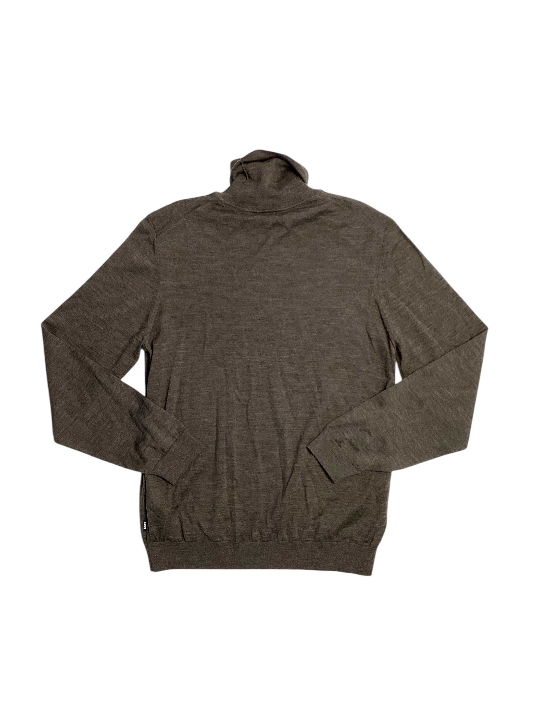 Hugo Boss Mens Modern Fit Wool Turtleneck Sweater Large Dark Green