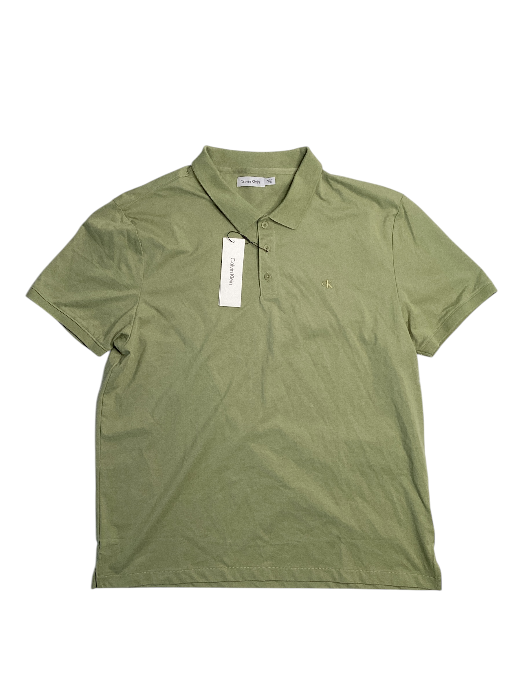 Calvin Klein Men's Regular-Fit Logo Polo Shirt XL Green Sage