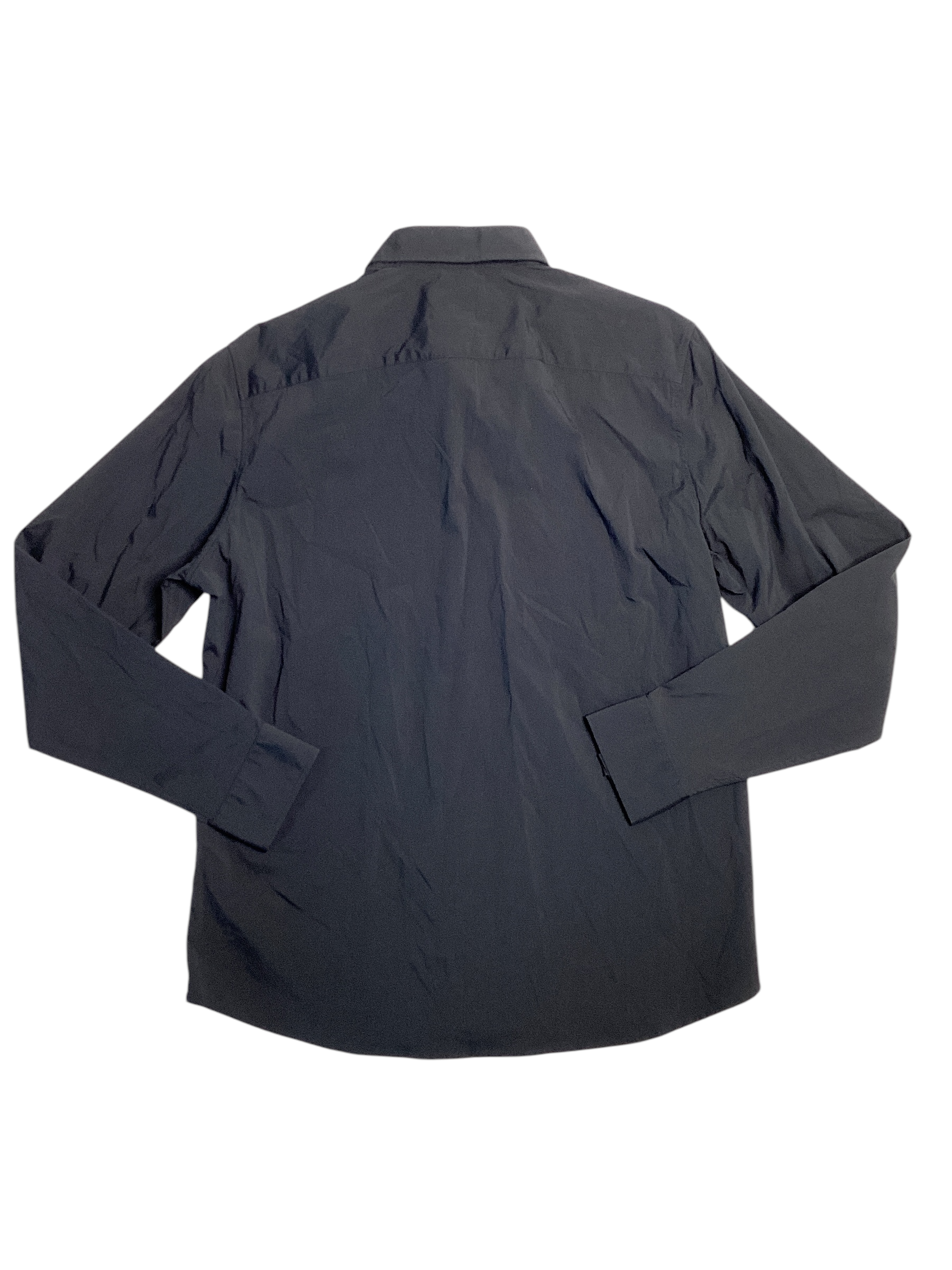 Michael Kors Mens Slim Fit Button Down Nylon Stretch Shirt XL Black