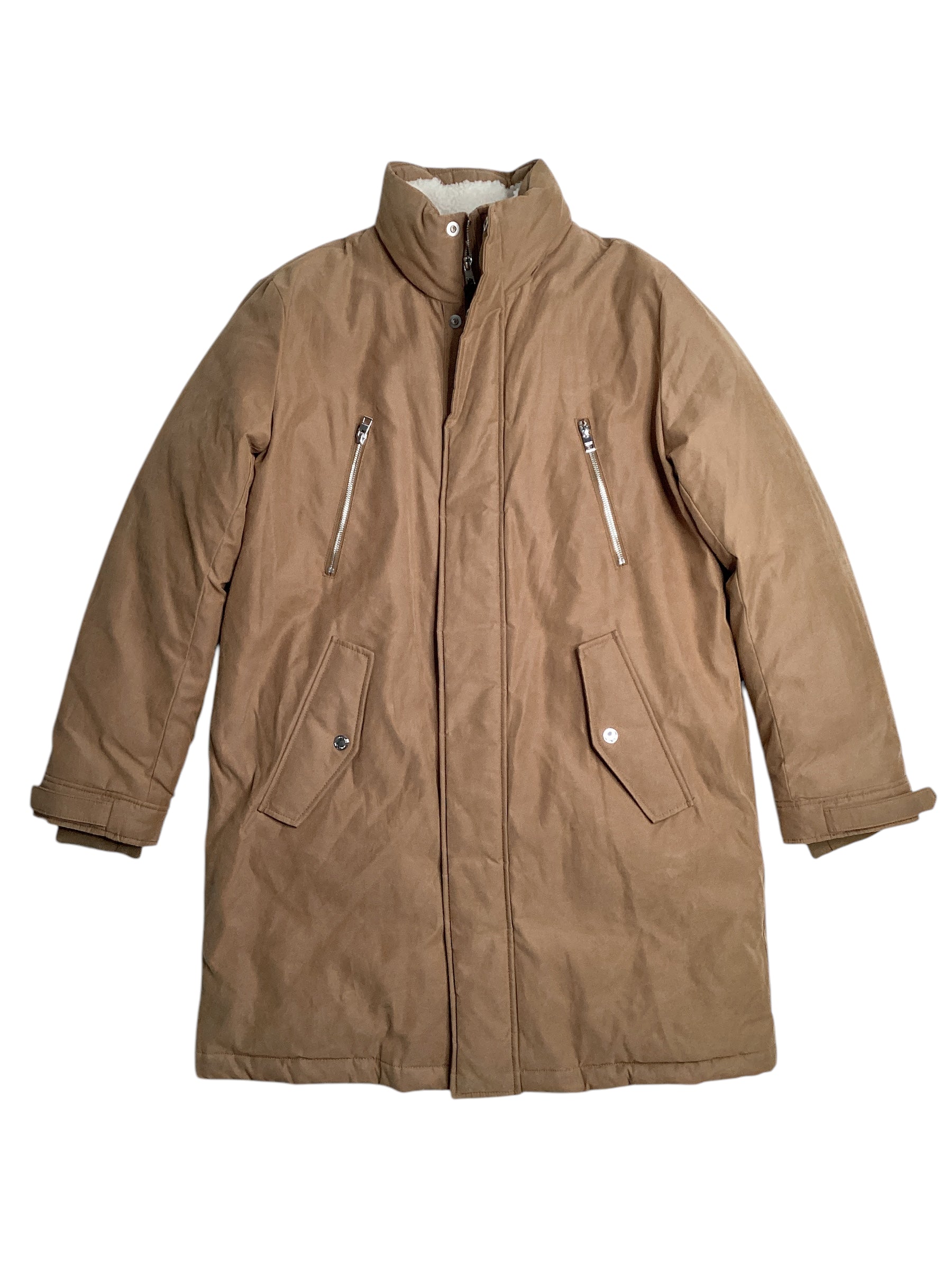 Michael Kors Mens Parka Coat Jacket Dark Camel Brown XL NO HOOD