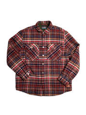 Scotch & Soda Mens Checked Wool-Blend Overshirt Jacket XXL Red Plaid Shacket