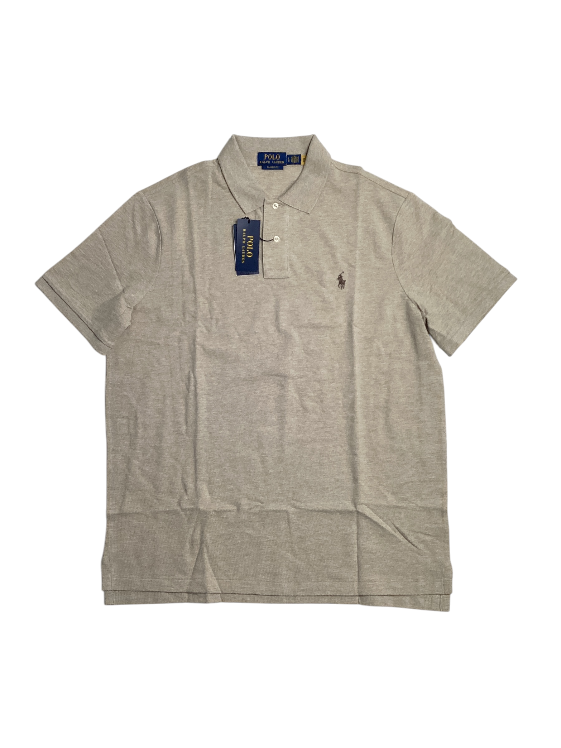 Polo Ralph Lauren Men's Classic Fit Short Sleeve Mesh Polo Shirt Dune Tan Large