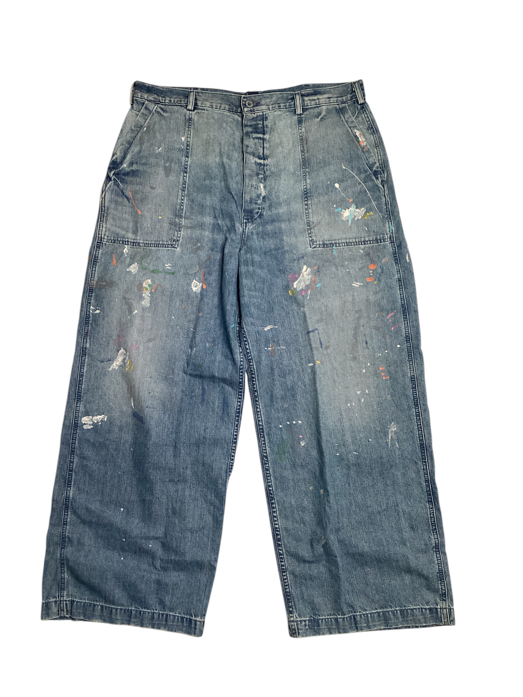 Polo Ralph Lauren Mens Big Fit Naval Inspired Distressed Jeans Blue 38 x 32