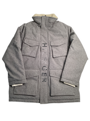 Tommy Hilfiger Mens TH Storm Primaloft Parka Coat Gray XL