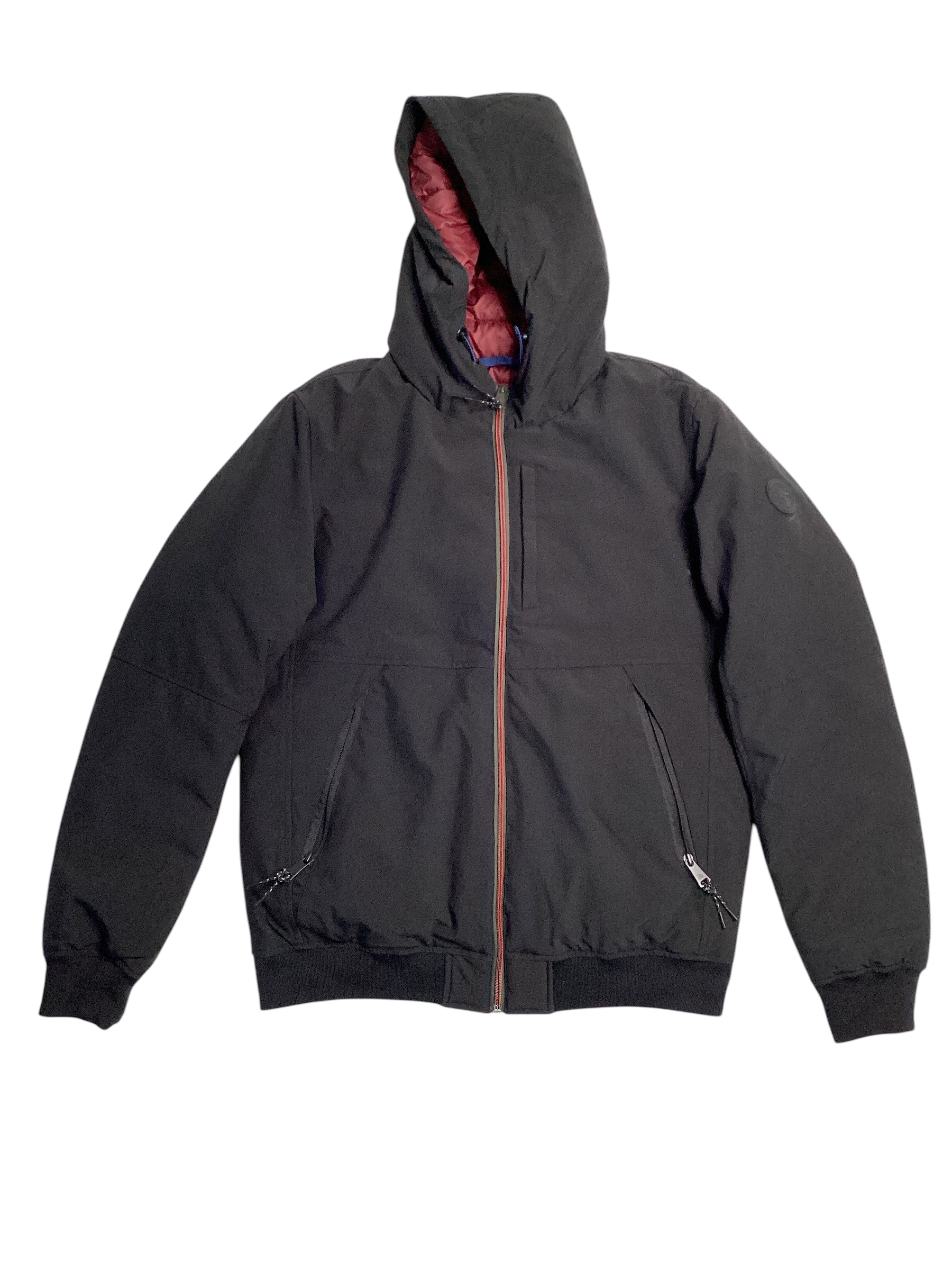 Scotch & Soda Mens Hooded Jacket with Stretch Medium Black
