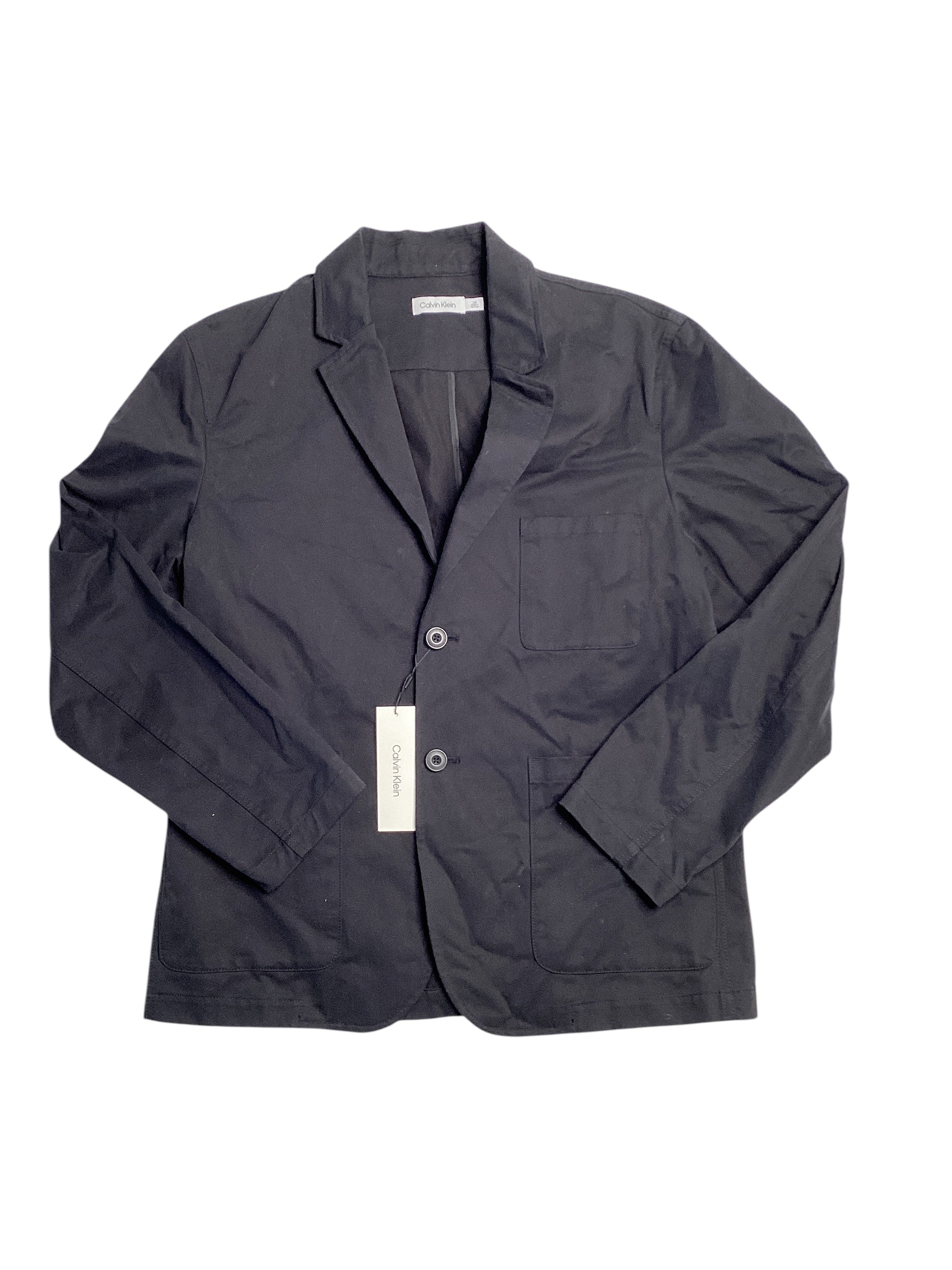Calvin Klein Mens Modern Fit Cotton Sport Coat Blazer Large Black