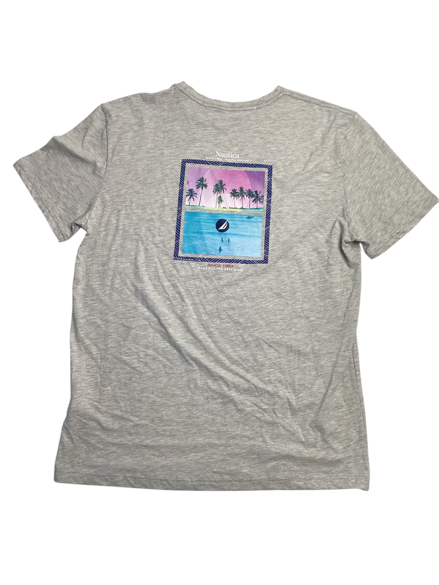 Nautica Mens T Shirt Grey Heather 2XL XXL