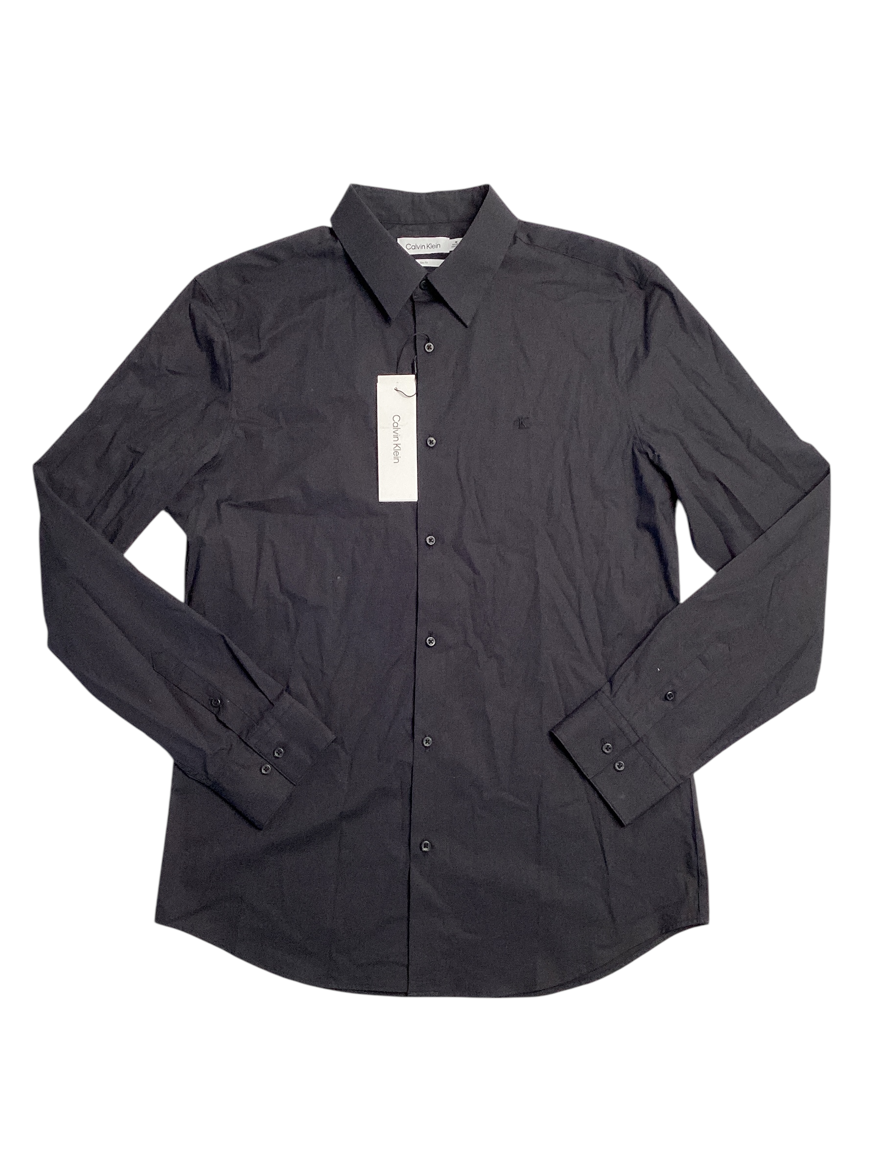 Calvin Klein Men's Slim-Fit Chambray Button-Front Shirt Dark Grey Forged Iron