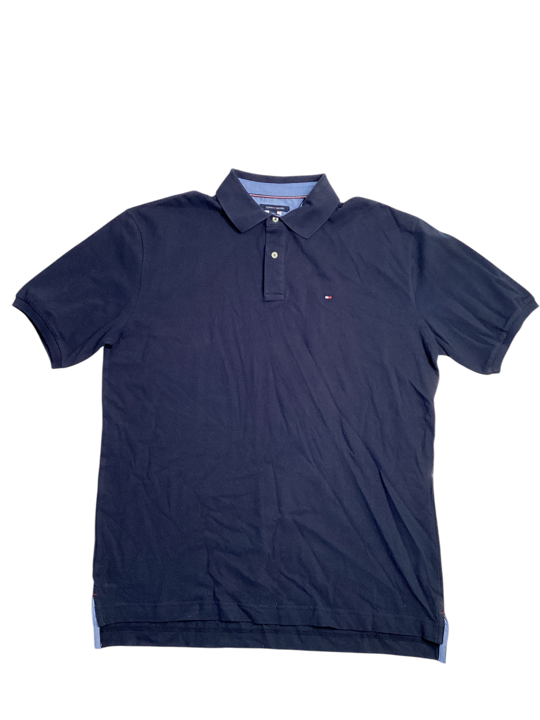 Tommy Hilfiger Men's Classic-Fit Ivy Polo Shirt / Magnetic Closure XXL Navy Blue