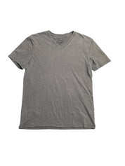 Lucky Brand Mens Burnout V Neck Short Sleeve T Shirt Grey Medium