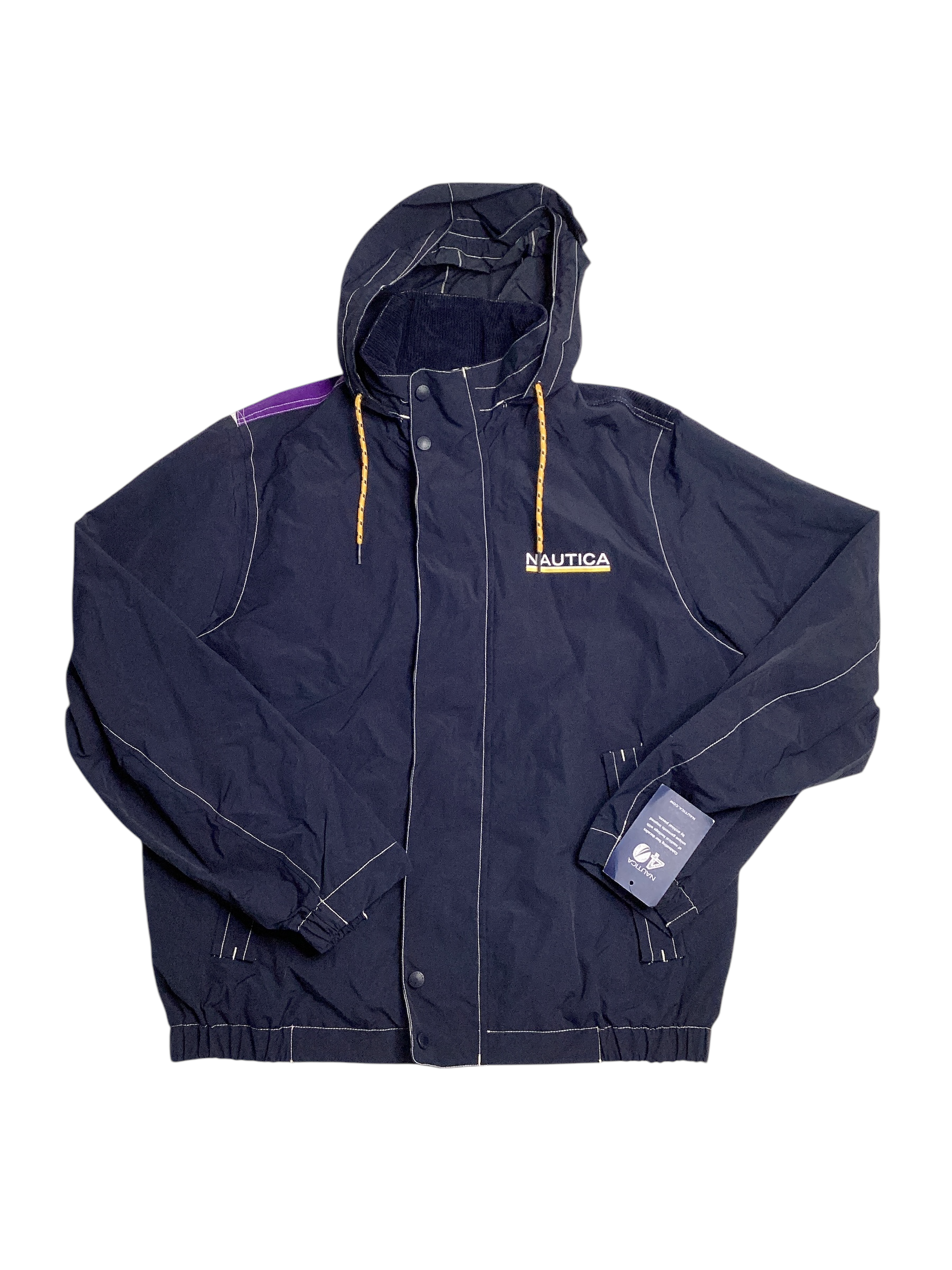 Nautica Men's Classic Fit Hooded Sailing Jacket Navy Blue Large