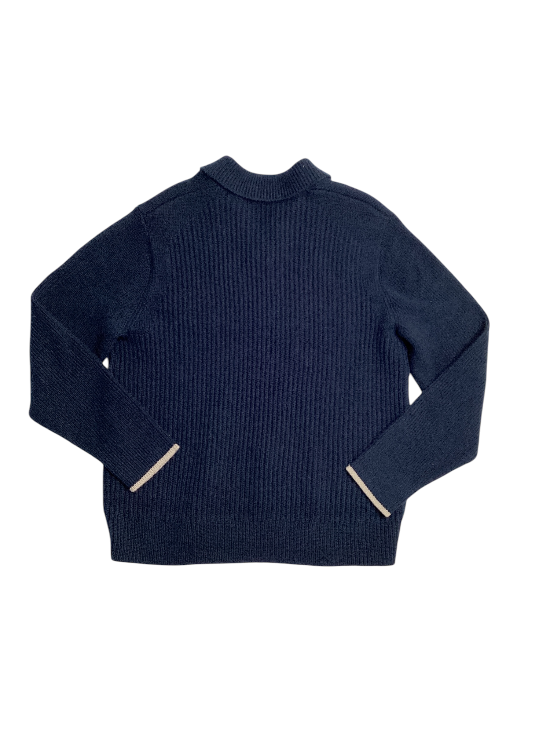 Ted Baker London Mens ademy ribbed wool polo sweater Size 6 / XXL Navy Blue
